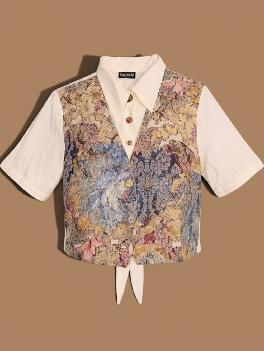 HOT STUFF Blouse with Vest & Colorful Buttons.